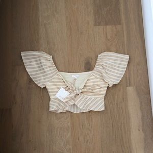 Striped Cropped Bardot Top